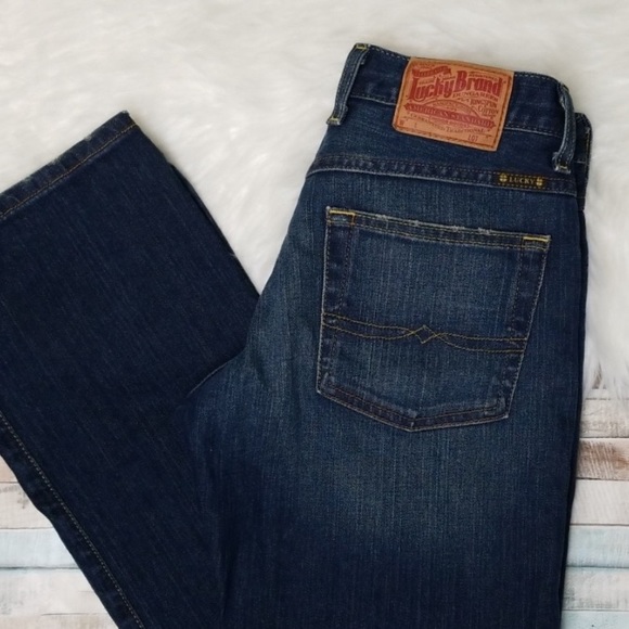 🆑$108 LUCKY dark wash button fly straight slim Bootcut Jeans Sz 26S easy rider - Picture 4 of 10